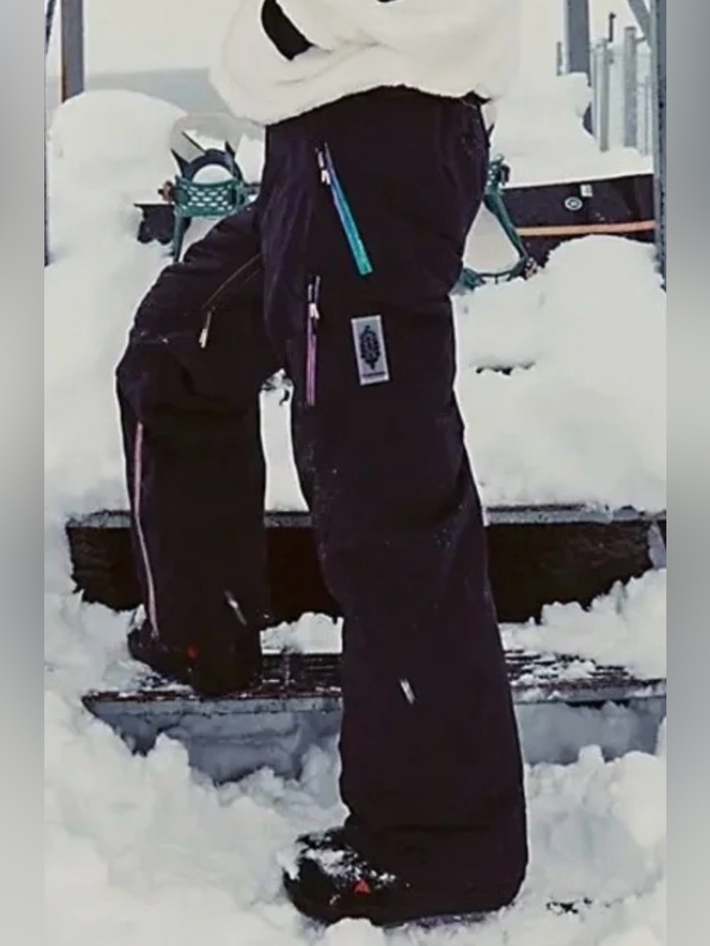 FP Movement by Free People Black Snow Track Pants with Colored Zippers